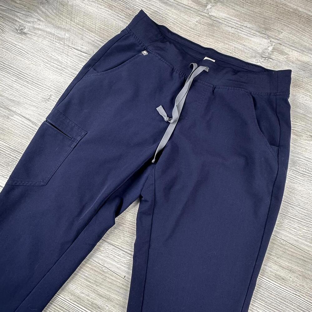 Figs Zamora Jogger Pants Womens MT Navy Blue Rayon Blend Technical Collection - Picture 2 of 7